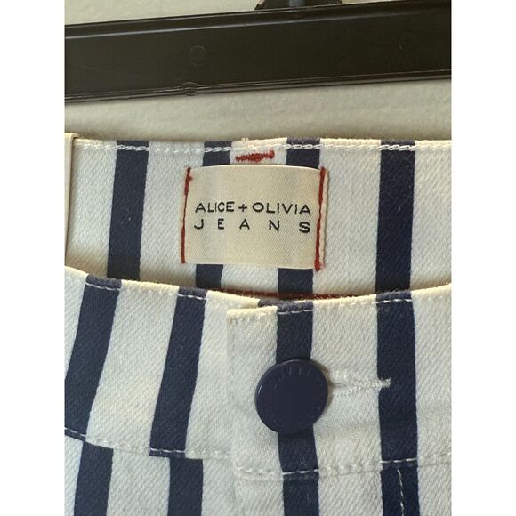 Alice & Olivia Women's CD403311630 Size 25 Indigo Admiral Stripe Bootcut Jeans - Picture 6 of 11